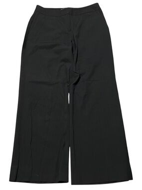 Lafayette 148 Wide Leg Pants 4 Black Straight Virgin Wool Vintage Classic Office